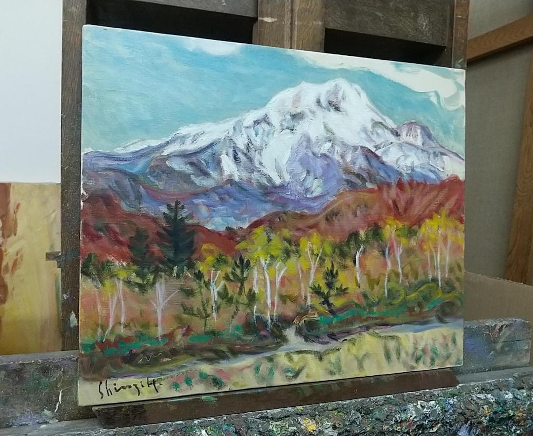 F8 絵画「乗鞍高原」1988 油絵 油彩画 風景画 アート