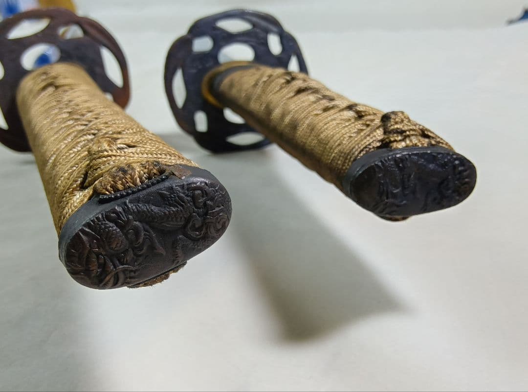 模造刀　模擬刀　日本刀　2振り　刀掛け　美術刀剣 武具　スタンド付　鹿角