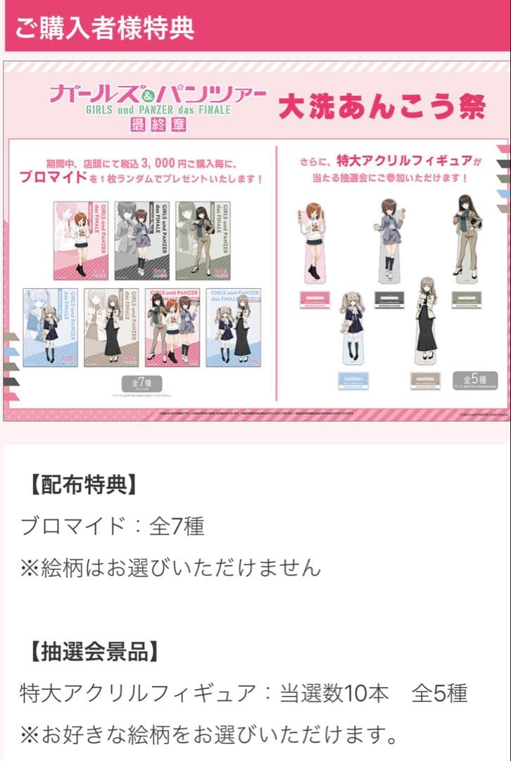 ガールズ＆パンツァー 抽選会 当選品 特大アクリルフィギュア 島田千代