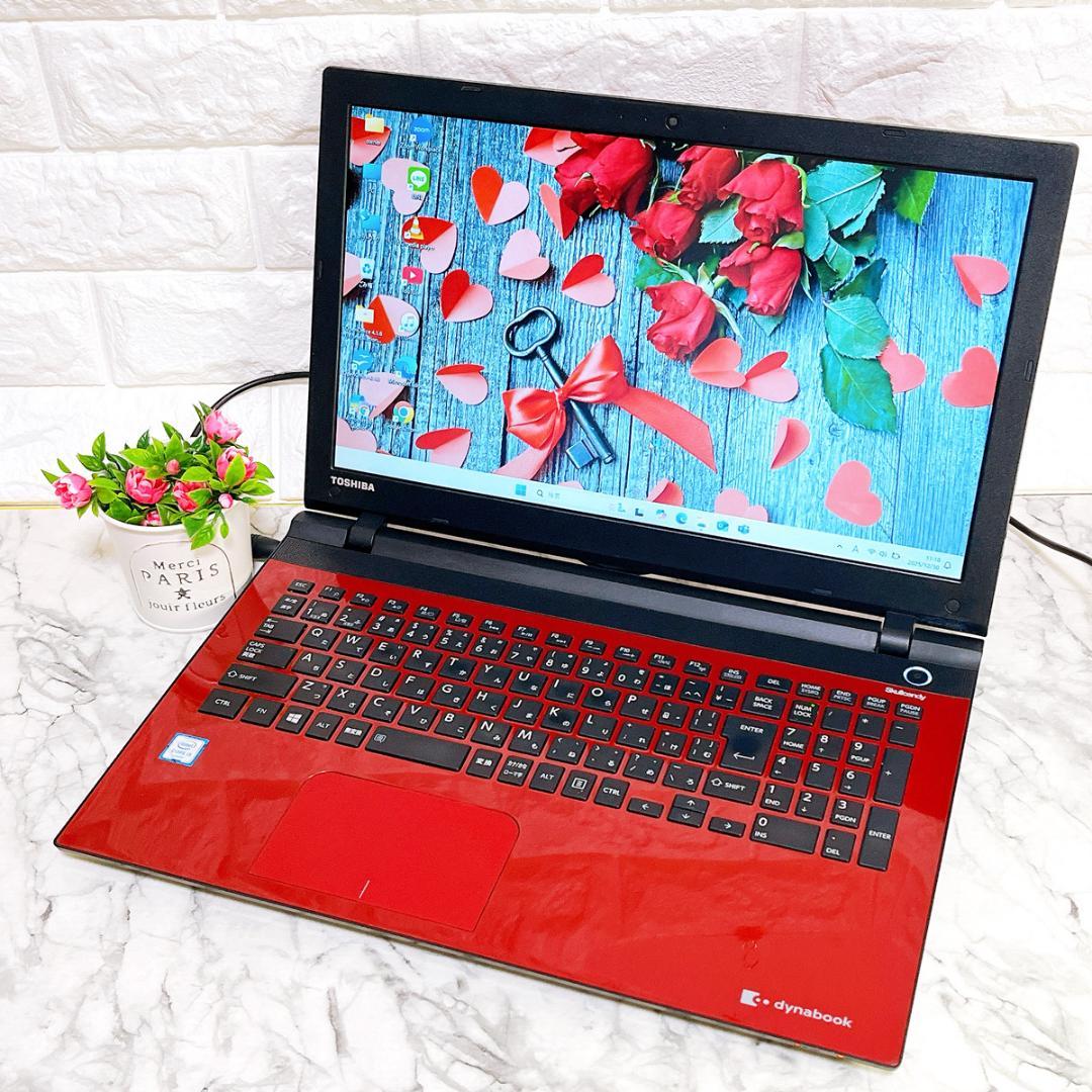 Windows11✨I5＆新品爆速SSD薄型ノートパソコン赤✨カメラ/オフィス付