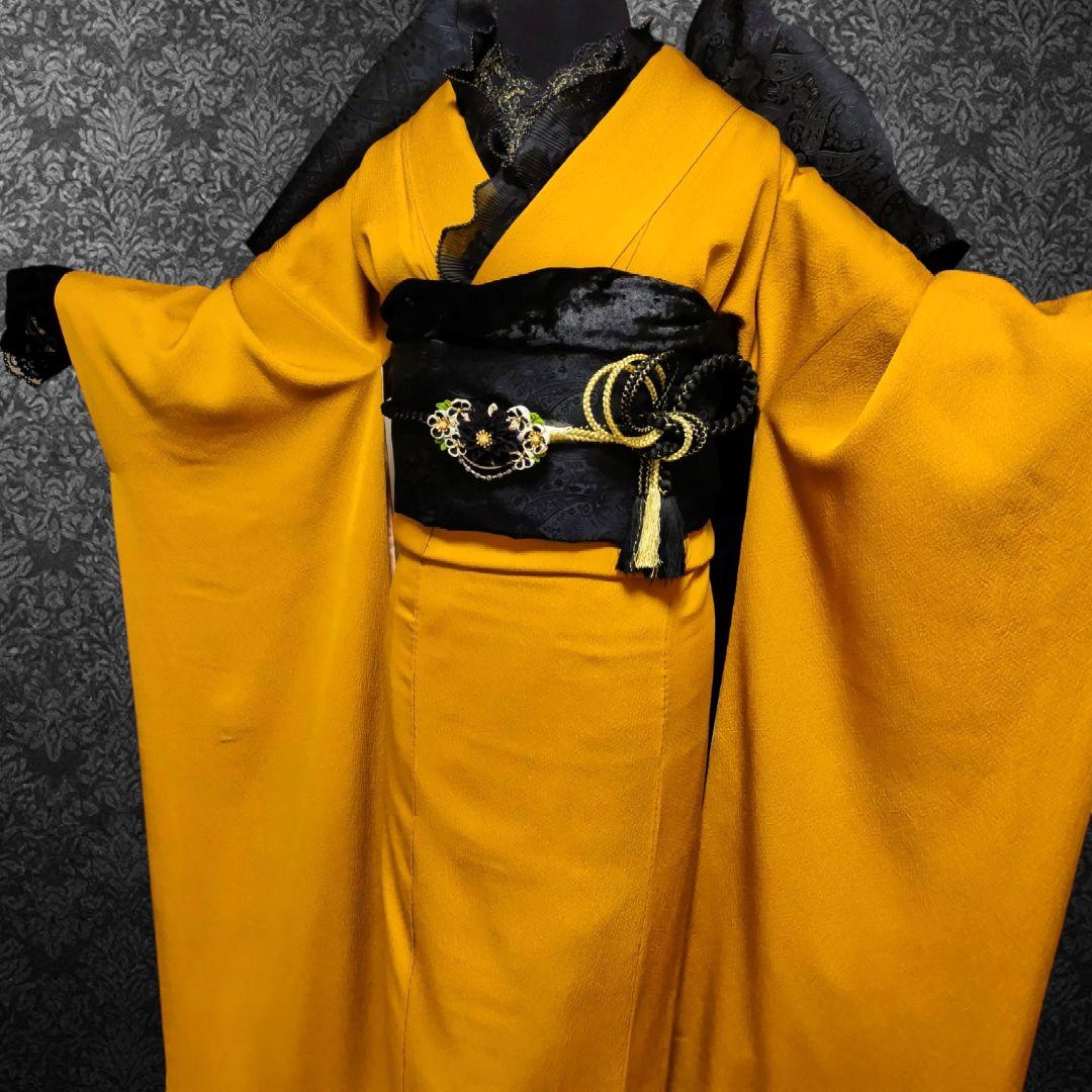 振袖フルセット(9点)・成人式・色無地振袖・比翼仕立て・縮緬・特典有り・モダン