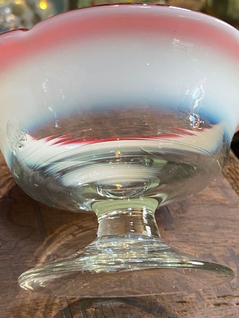 専用です。大正〜昭和初期　氷コップ　乳白色　赤と青　セット