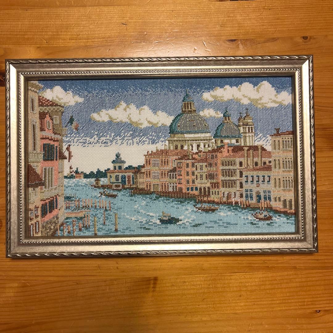 ホビーラホビーレ ヴェネツィア 刺繍作品 銀色フレーム