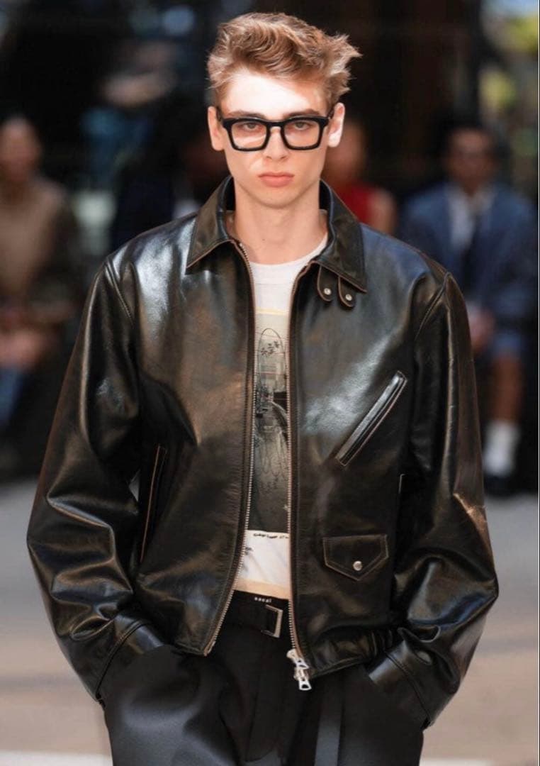 美中古 sacai 25SS レザージャケット サイズ２