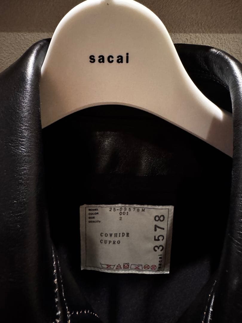 美中古 sacai 25SS レザージャケット サイズ２