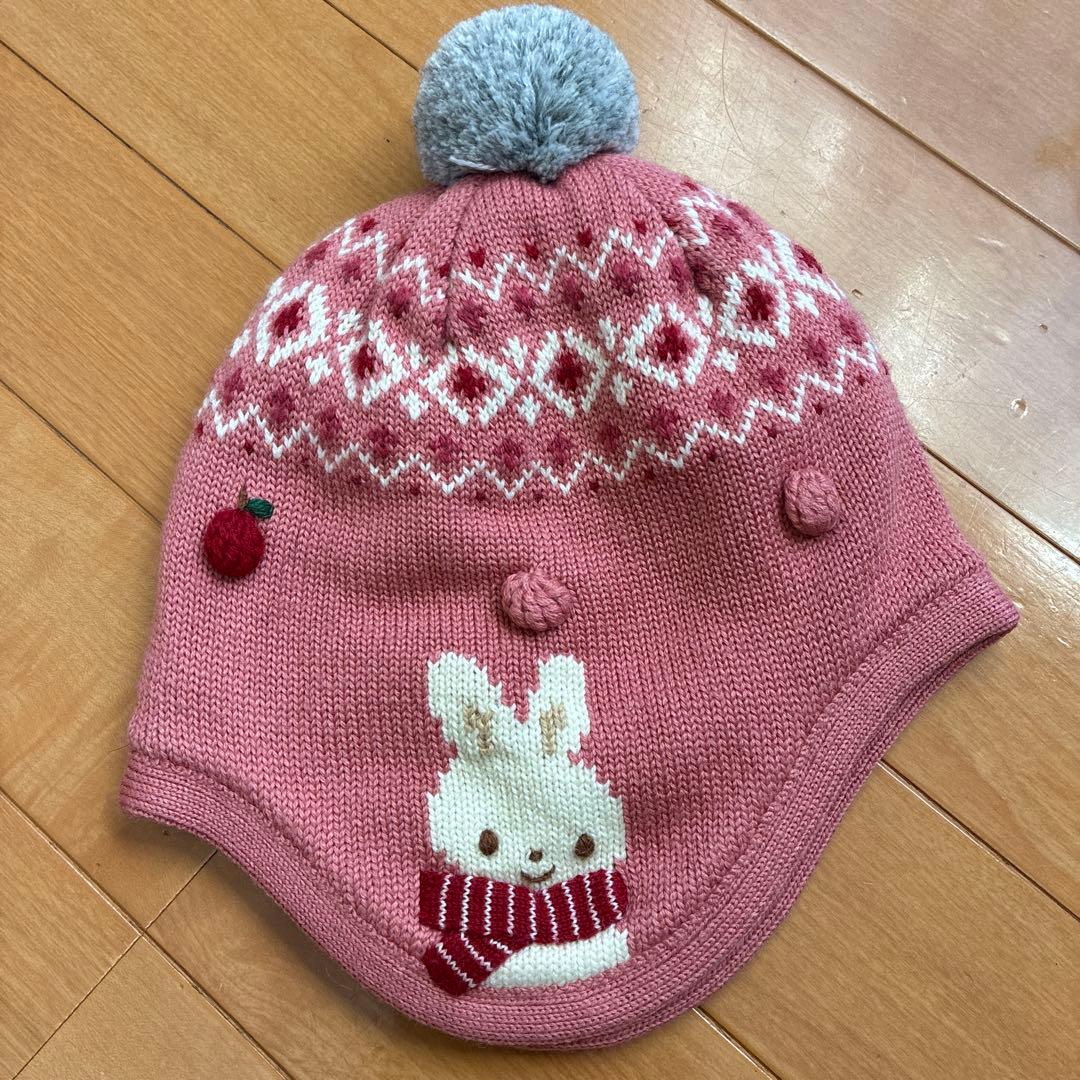 美品　ファミリア　マフラー帽子手袋セット　90-120 3-5歳のお子様に