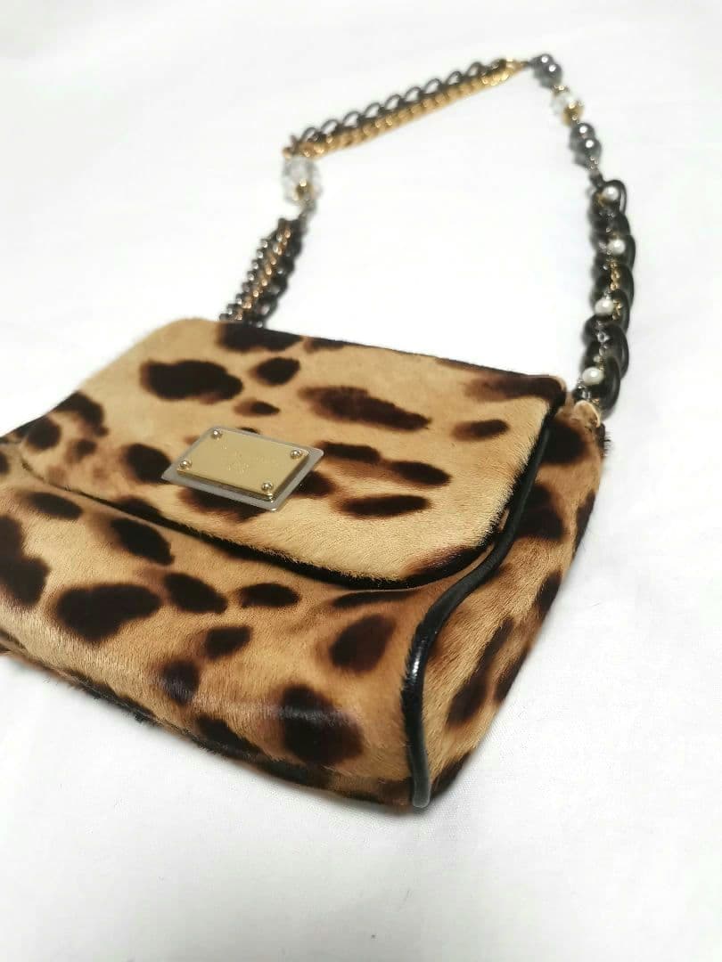 【美品】ドルチェアンドガッバーナ ショルダーバッグ ゴールドチェーン ブラック