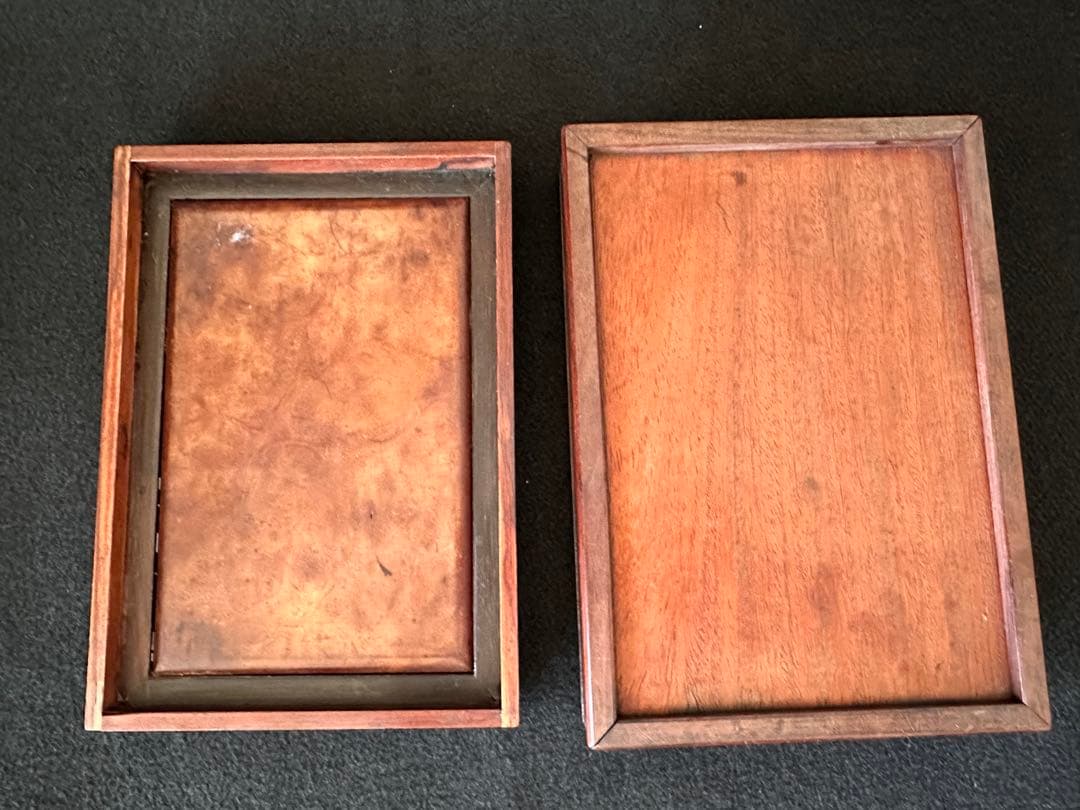 書道具 唐木花梨瘤杢硯箱 画家辻口南華愛用の雨畑硯付　唐木硯箱　硯筥 書道道具