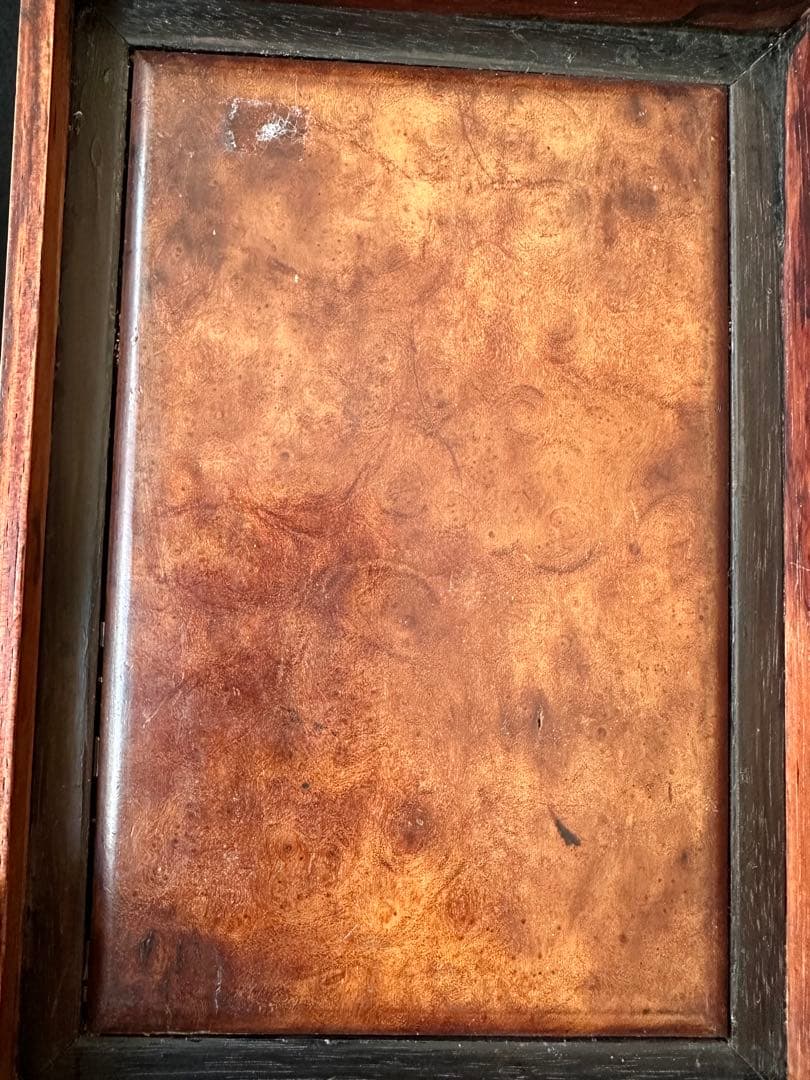 書道具 唐木花梨瘤杢硯箱 画家辻口南華愛用の雨畑硯付　唐木硯箱　硯筥 書道道具