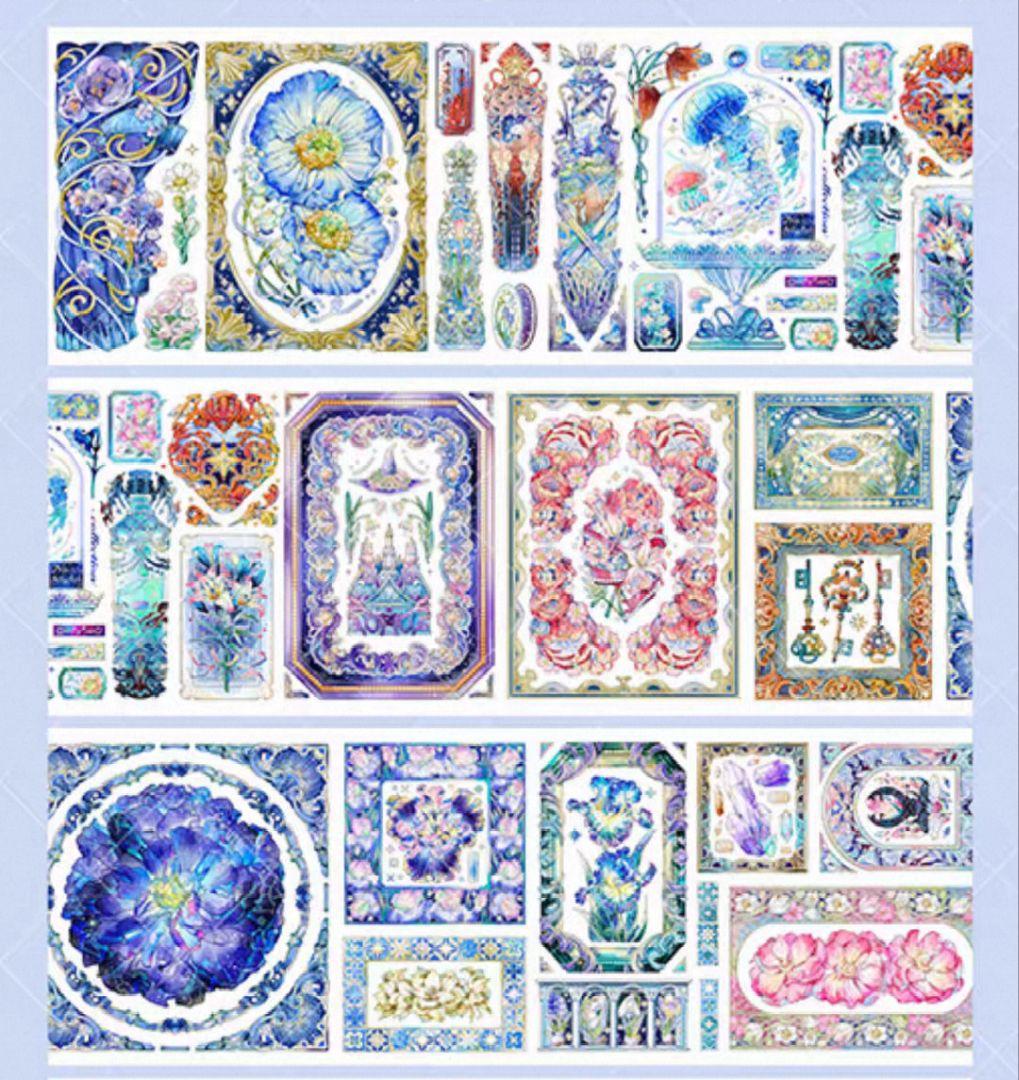 切売 1409★ 海外 マスキングテープ マステ PET 装飾 花 贝壳光