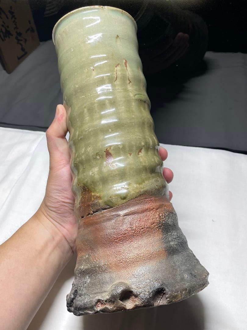 美濃焼。名作家。山田 正和。花器。超美品。舊家蔵出し。茶道具。華道具。希少品。