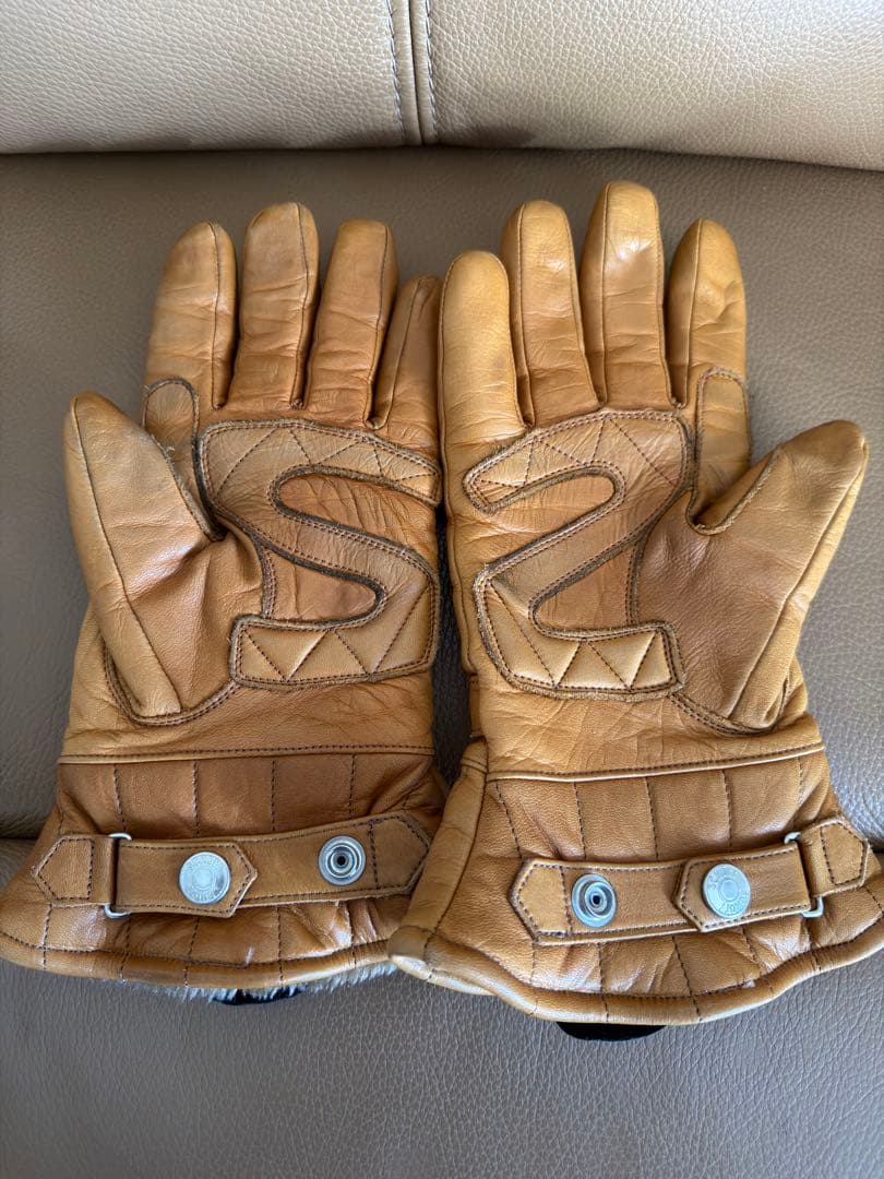 Schott (ショット) ウィンター レザーグローブ ミッド キャメル色