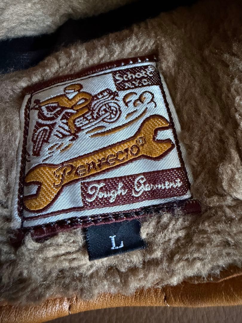 Schott (ショット) ウィンター レザーグローブ ミッド キャメル色