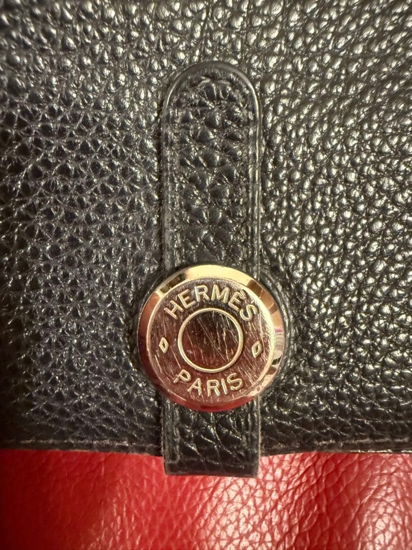 HERMES ドゴン 小銭入れ 本革 黒 トゴ