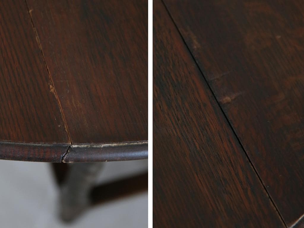 英国アンティーク木製ゲートレッグテーブル/ダイニング机バタフライ(91-245)