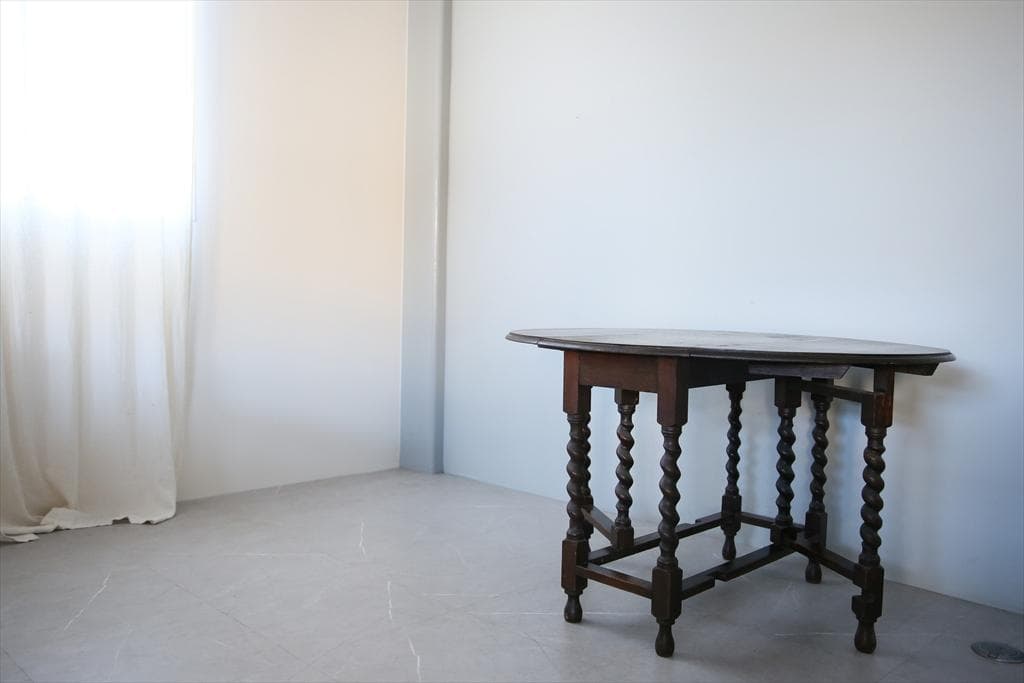 英国アンティーク木製ゲートレッグテーブル/ダイニング机バタフライ(91-245)