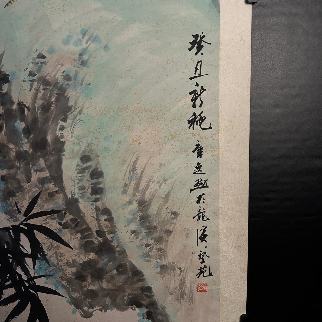 模写 唐逸 鶏図 掛軸 QS-6