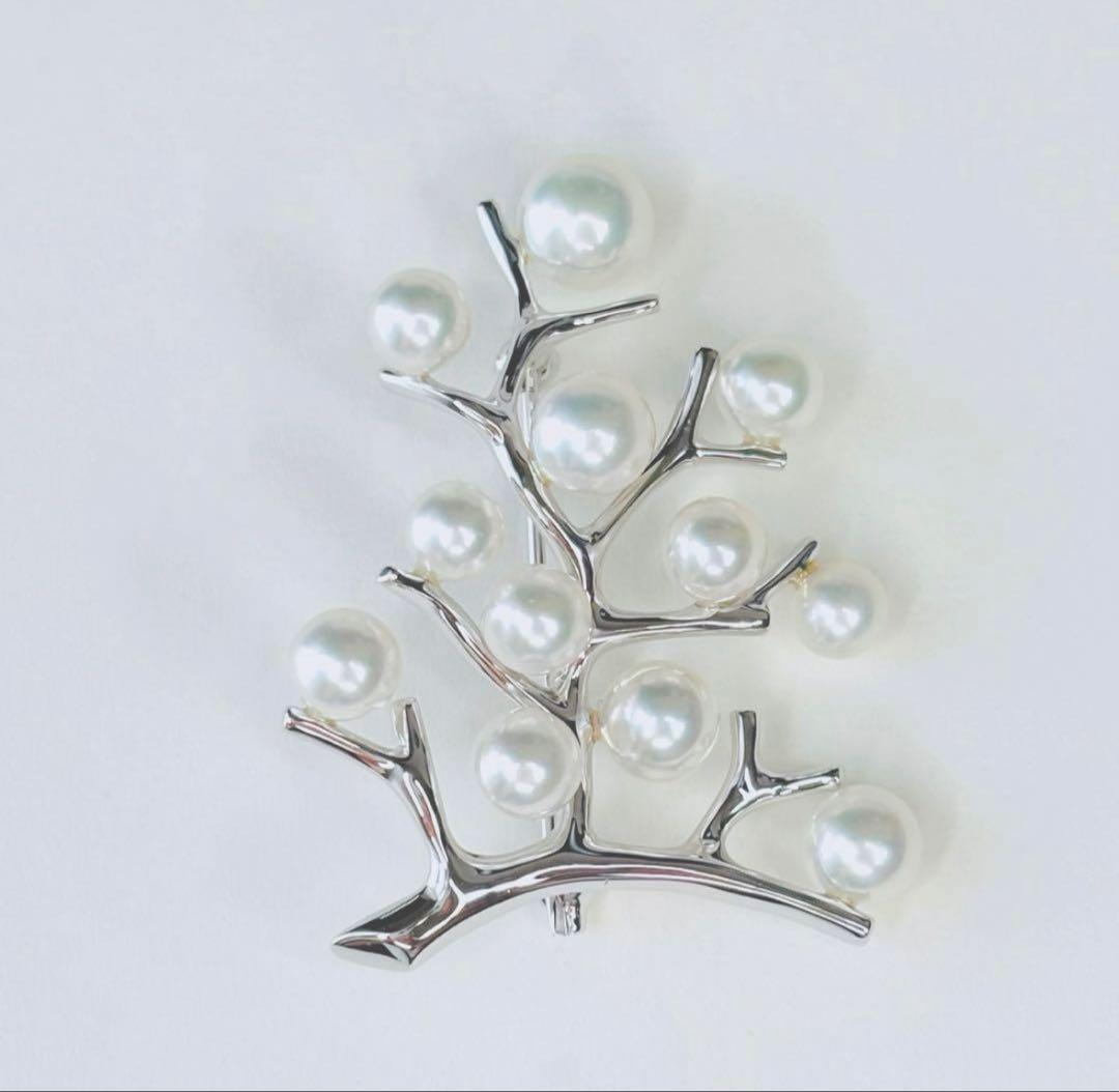 【極美品】 ミキモト 幸福の木 シルバー ラージサイズ ブローチ 箱付き
