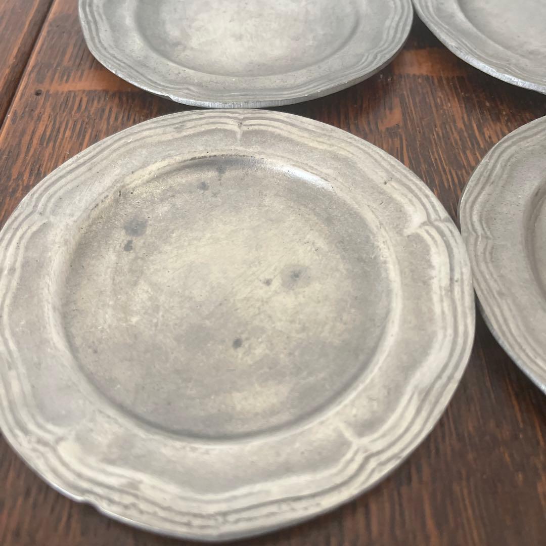 【onikoさま専用】花リム　ピューター　平皿　小皿