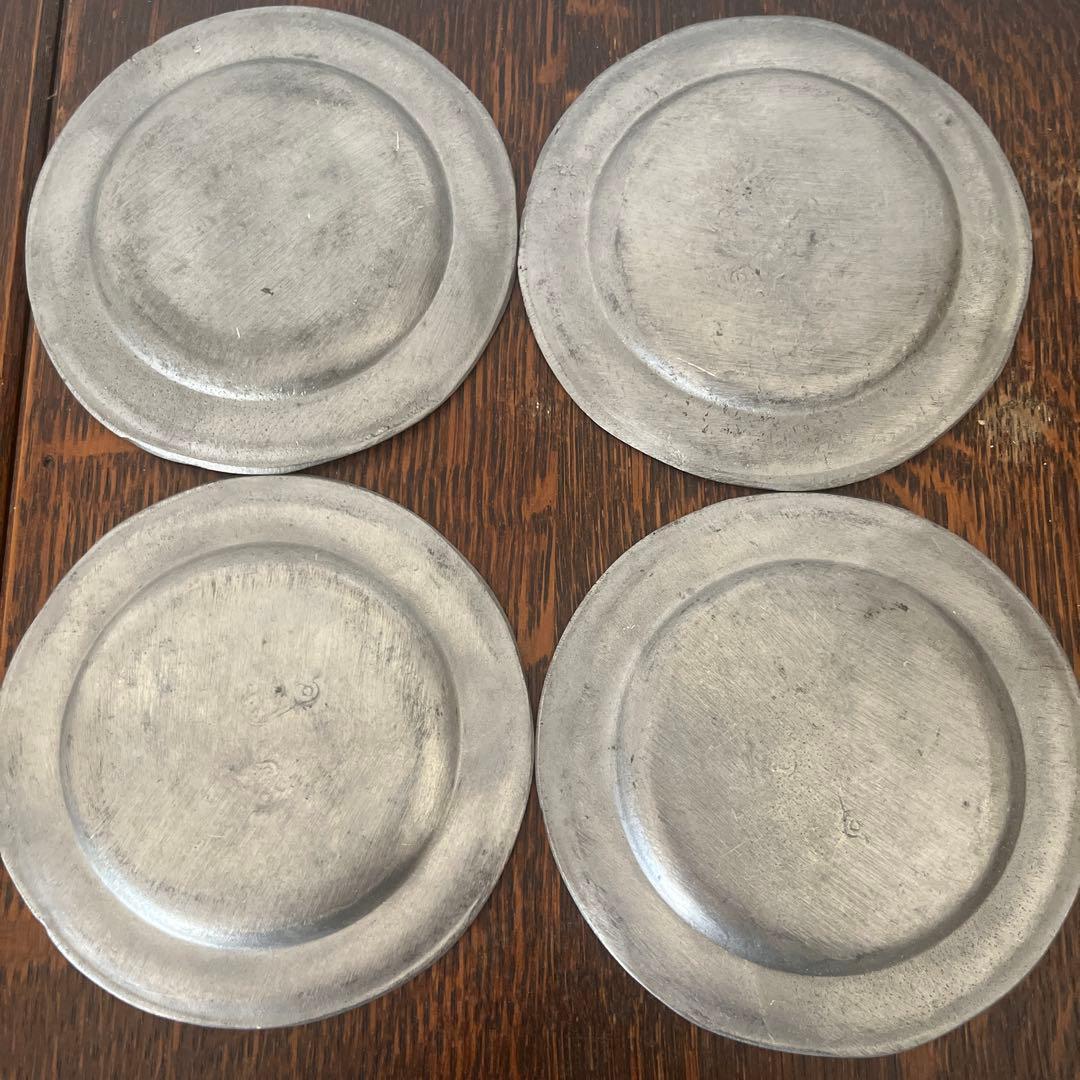 【onikoさま専用】花リム　ピューター　平皿　小皿