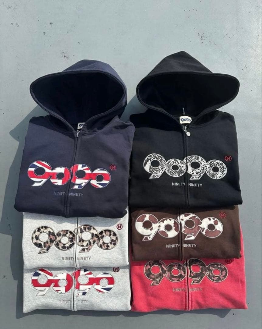 【即完】9090ジップパーカー　黒　L