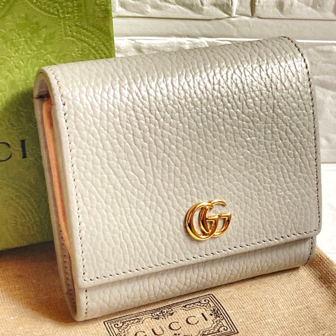 GUCCI　グッチ　GGマーモント　レザー　二つ折り財布　d100160