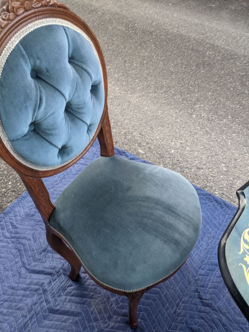 イタリア製　象嵌細工　サイドテーブル　コーヒーテーブルチェアセット　アンティーク