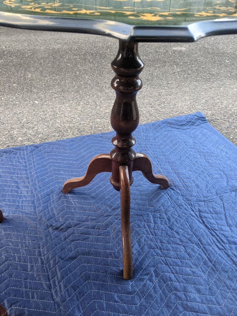 イタリア製　象嵌細工　サイドテーブル　コーヒーテーブルチェアセット　アンティーク