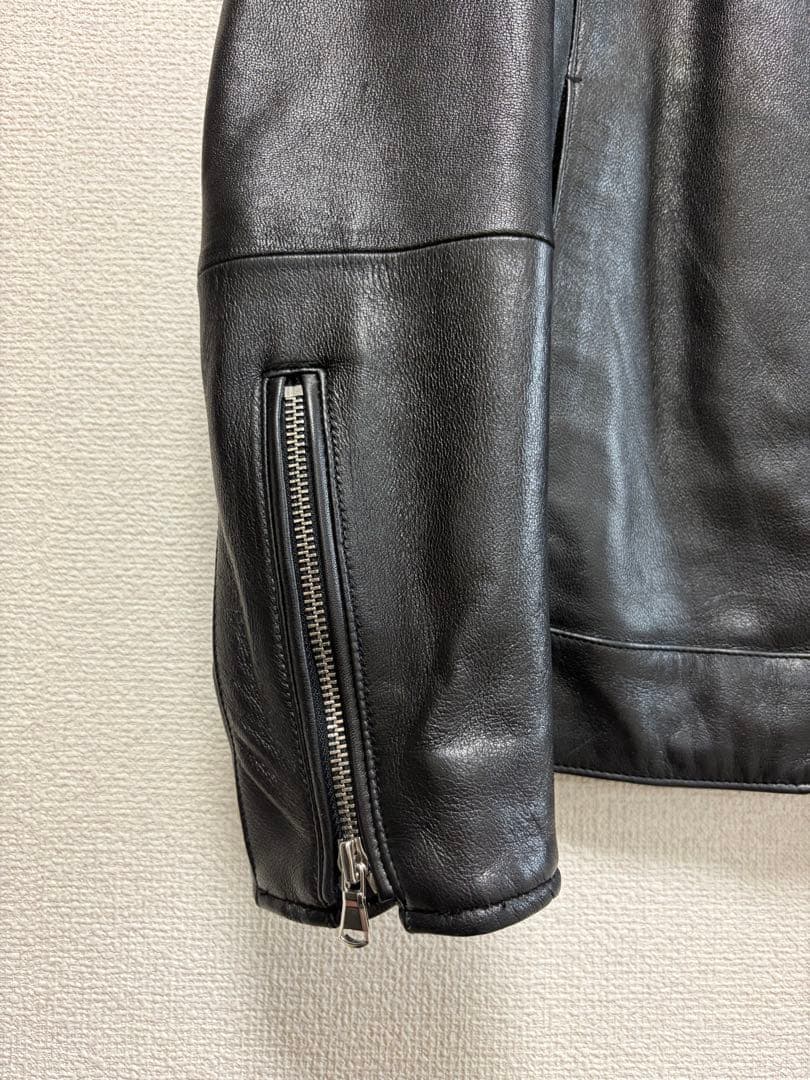 ナノ・ユニバース　ラムレザー　シングルライダースジャケット