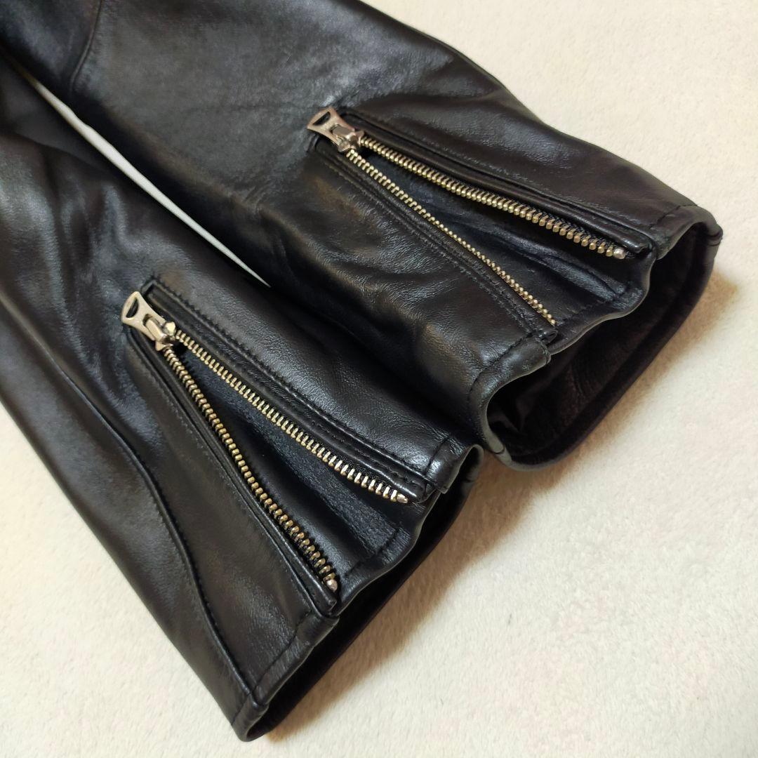 美品　XLサイズ　JEANS FACTORY　シングルライダースジャケット