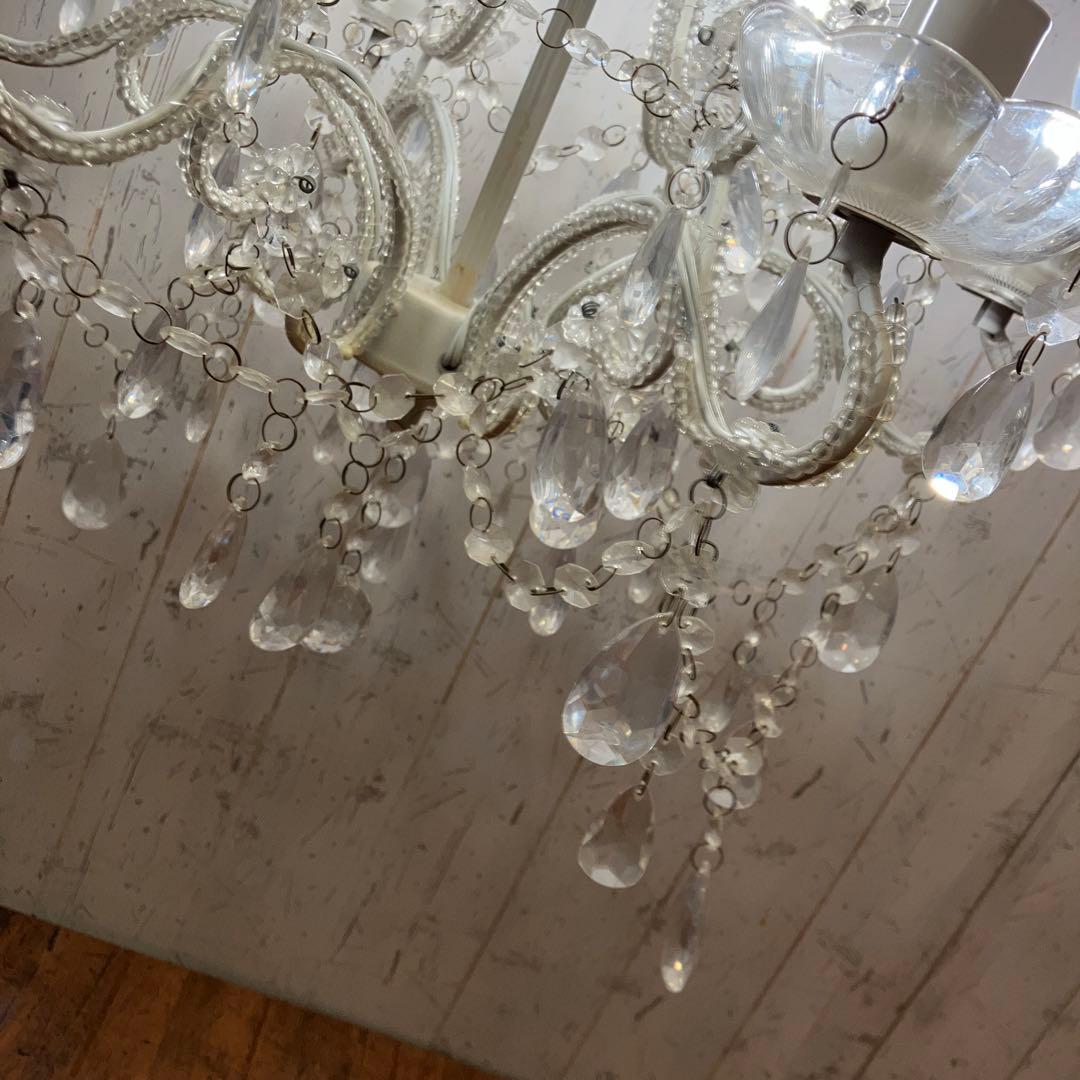 アンティーク ビーズ装飾 シャンデリア 天井照明 照明器具 リビングライト