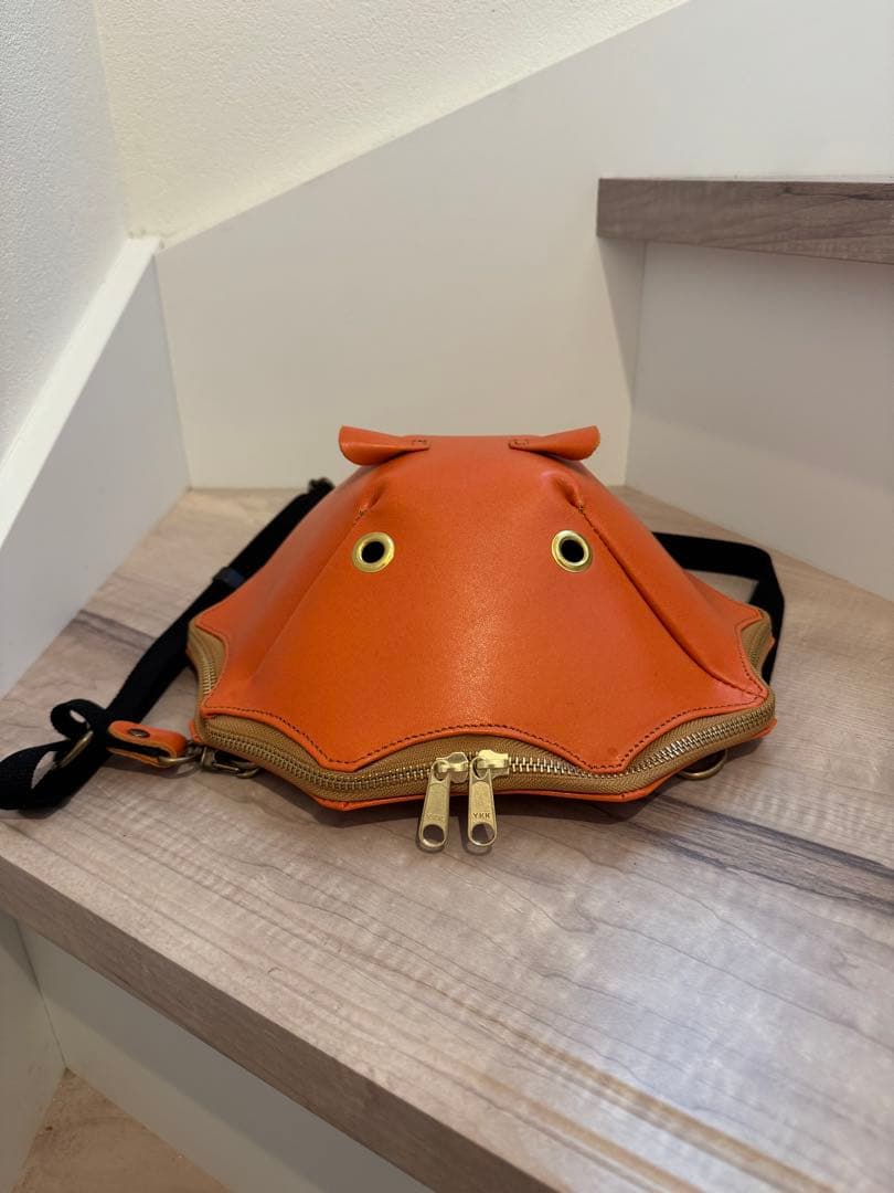 かばんばか メンダコバッグ レザー オレンジ