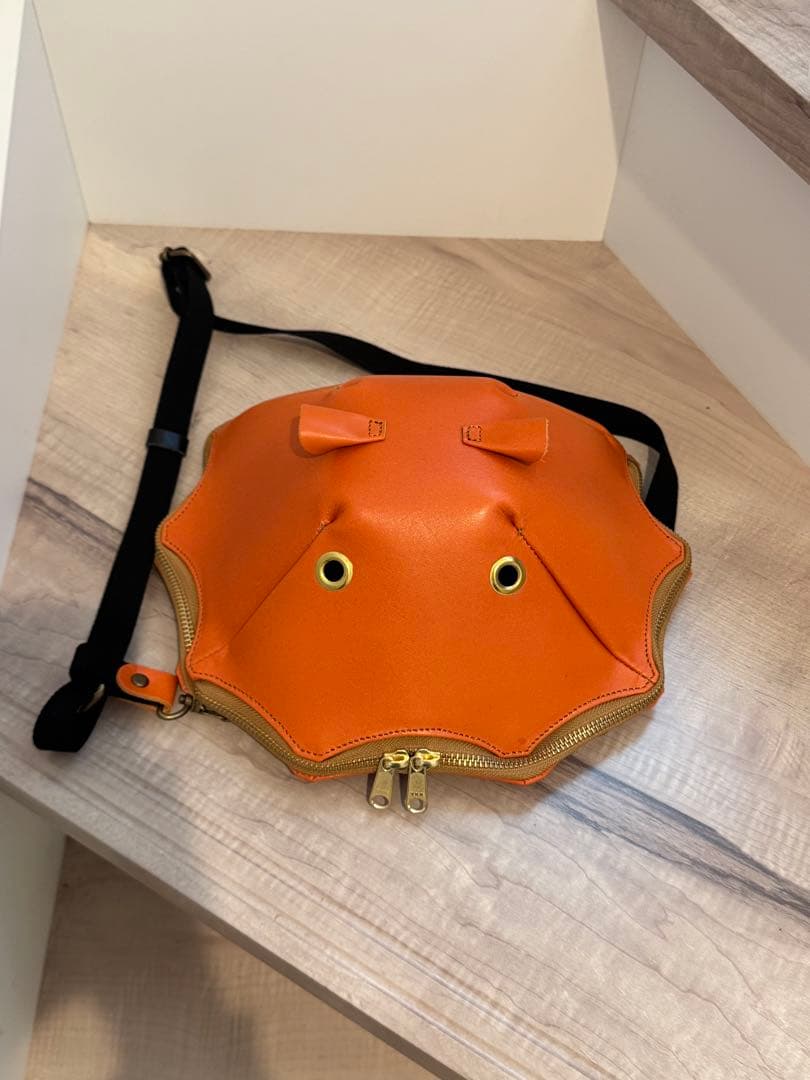 かばんばか メンダコバッグ レザー オレンジ