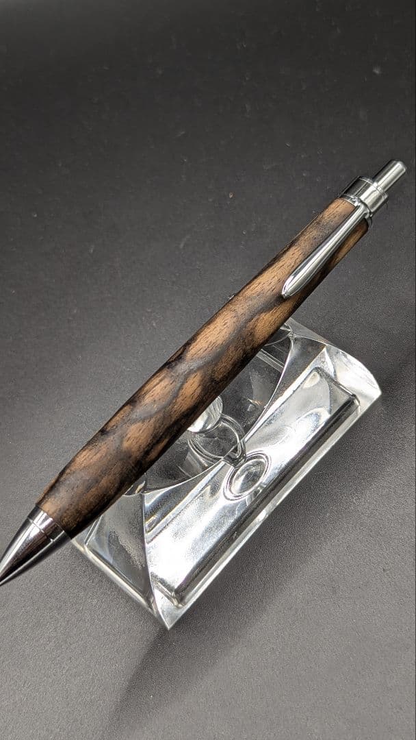 455ペン工房翌檜　極上　黒柿　孔雀杢　木軸シャーペン　ボールペン