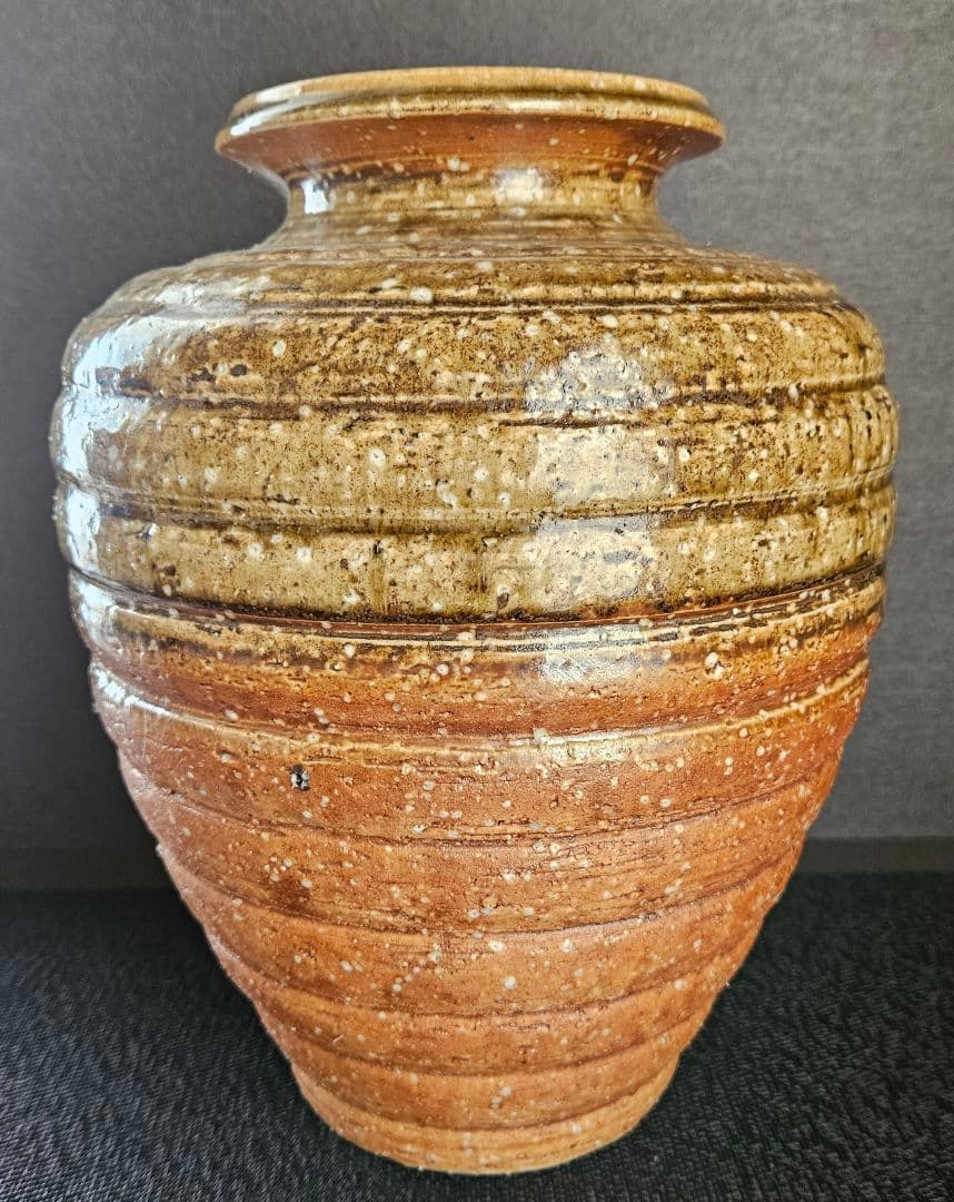 信楽焼　八山造　ビードロ釉　大壺　壺　花入れ　花生け　飾り物　オブジェ