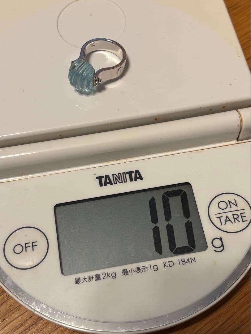 トトロ　BIBIGI ホワイトゴールド 18金WG アクアマリン ダイヤ