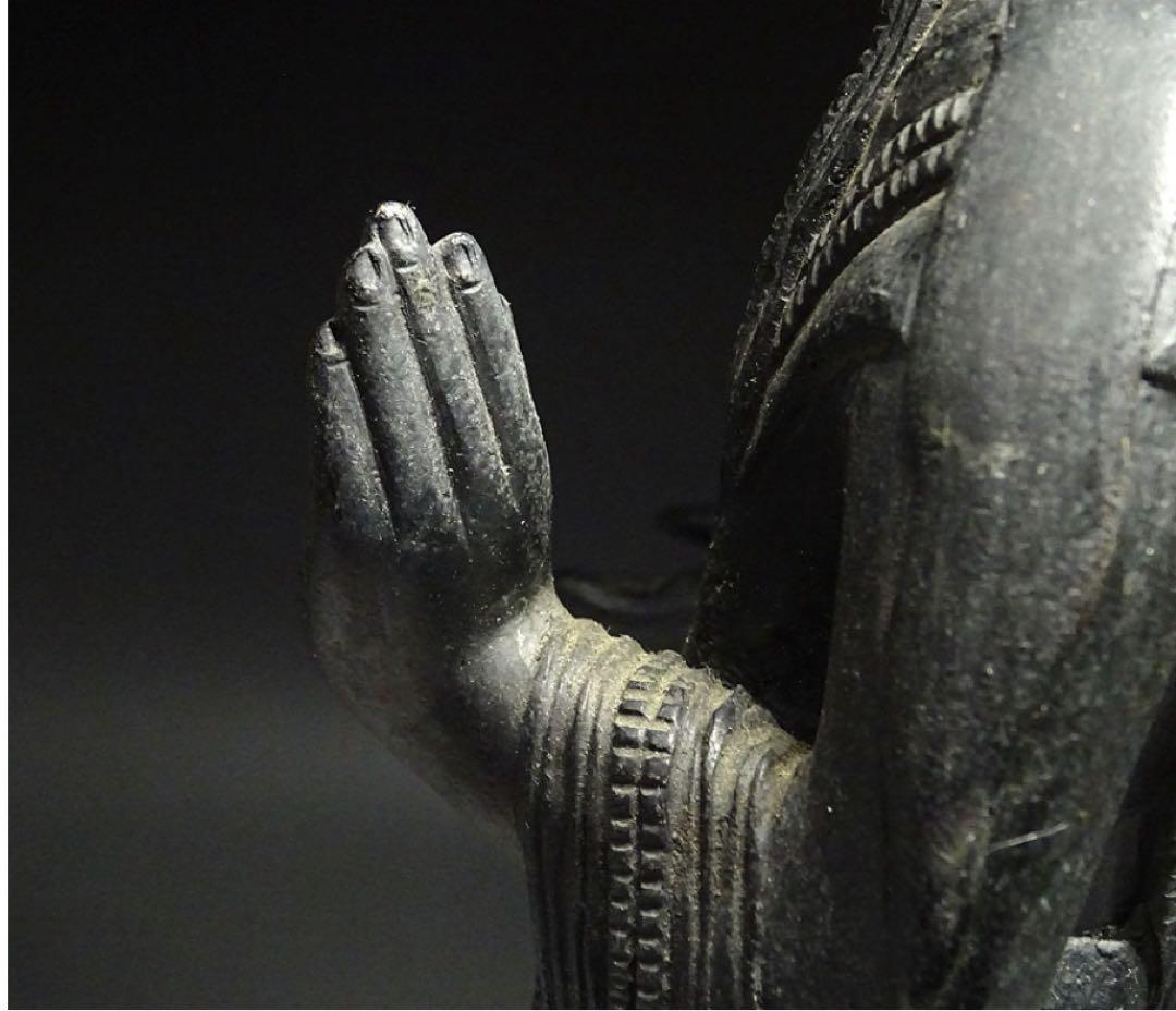 飛鳥 白鳳 金銅仏 観音菩薩立像 蓮華座 念持仏 仏像 仏教美術 骨董 古美術