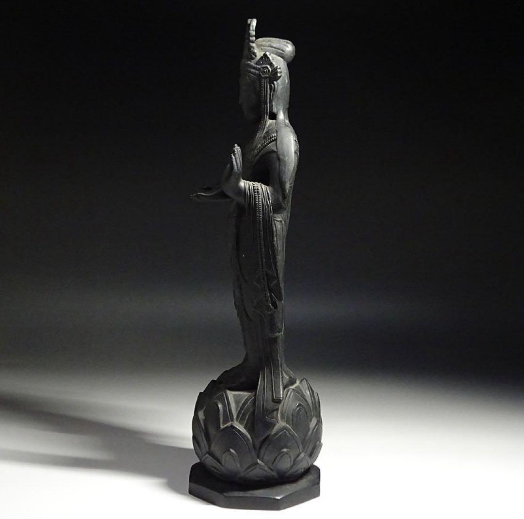 飛鳥 白鳳 金銅仏 観音菩薩立像 蓮華座 念持仏 仏像 仏教美術 骨董 古美術