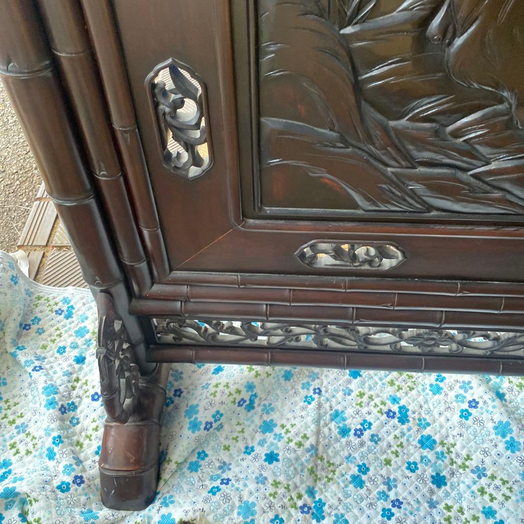 たのめる便から変更可能！気壮山河 中国美術　衝立　紫檀　唐木　竹