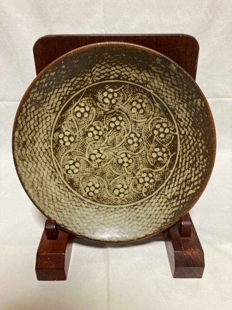 島岡達三　人間国宝　象嵌皿　益子焼　民藝　濱田庄司の弟子