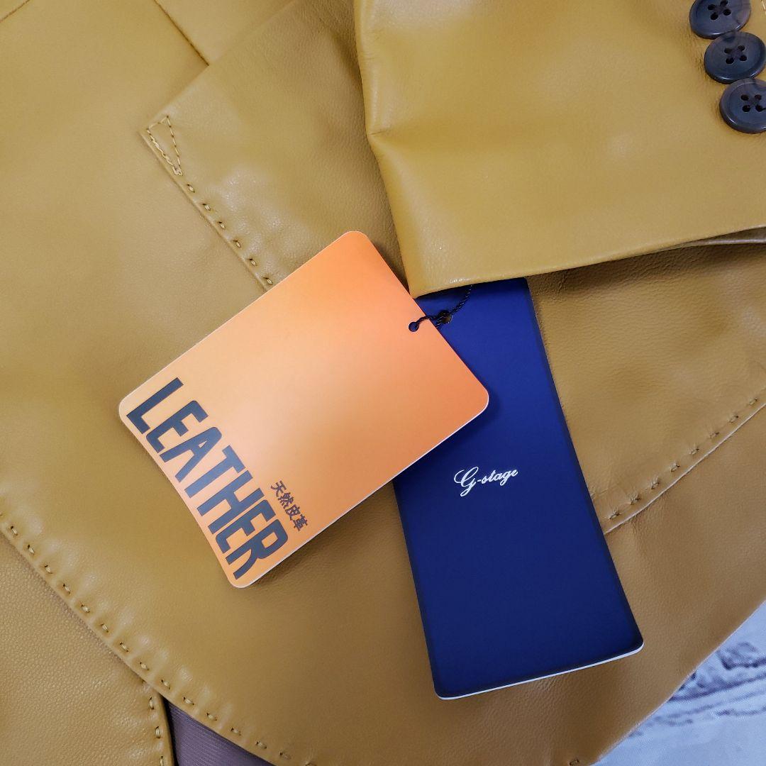 G-STAGE レザーシングルジャケット マスタード新品