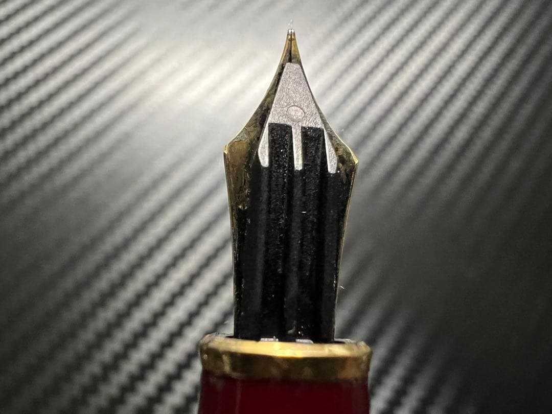 美品 フランス仕様 モンブラン 144 万年筆 ボルドー 中白 EF 18K