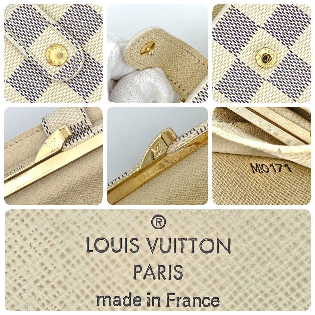 新型 ルイヴィトン ダミエアズール ポルトフォイユ ヴィエノワ がま口 折り財布