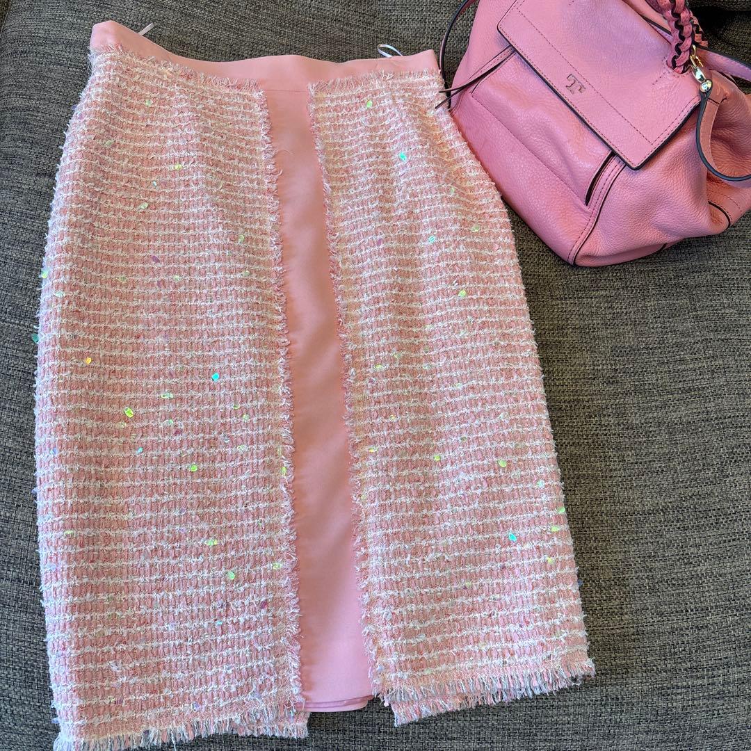 ま*り様 【美品】【ESCADA 】ツィードスカート　膝丈　Ｍ