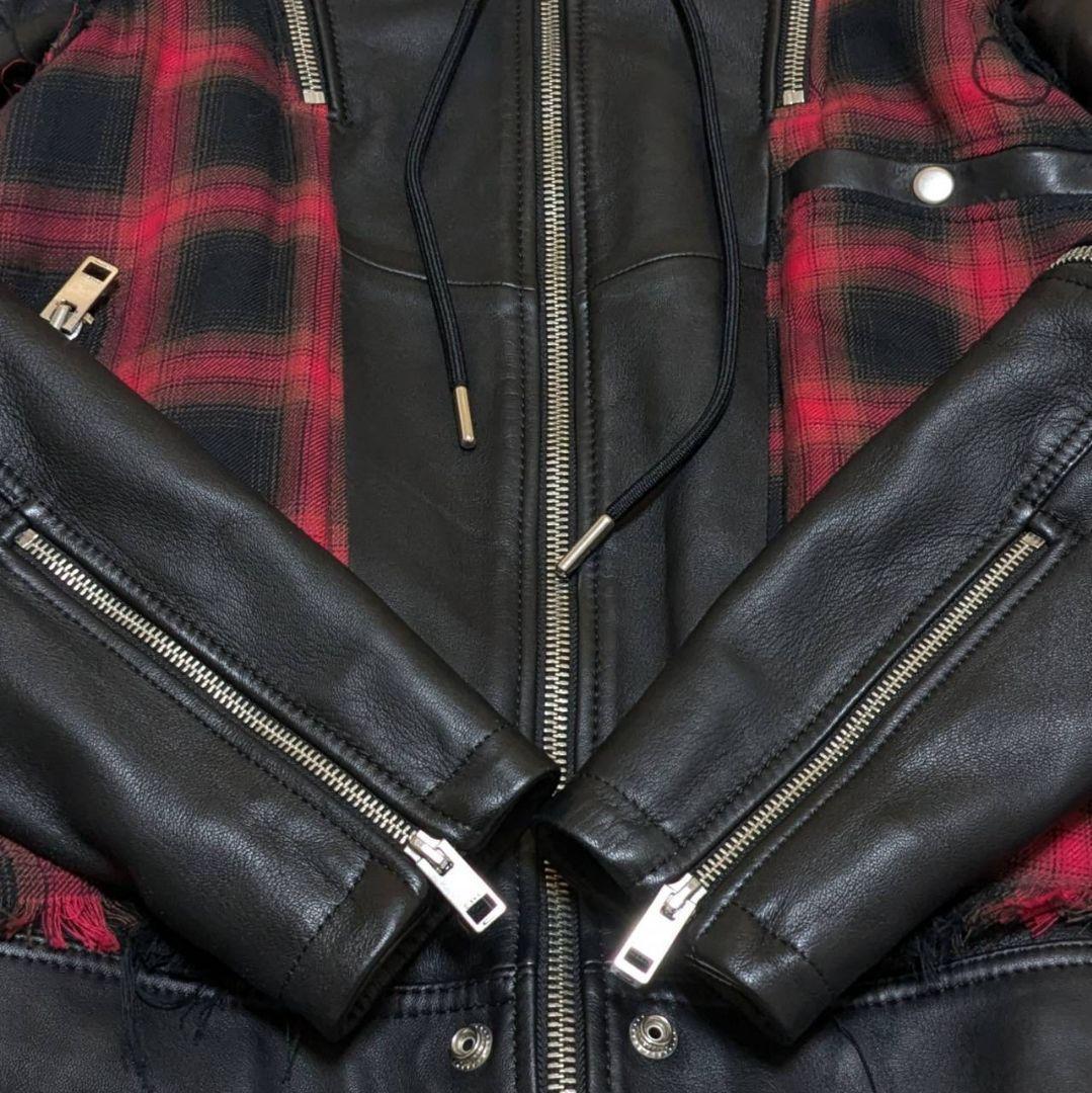 DIESEL ディーゼル L-NORMAN 再構築 レザージャケット 羊革 M