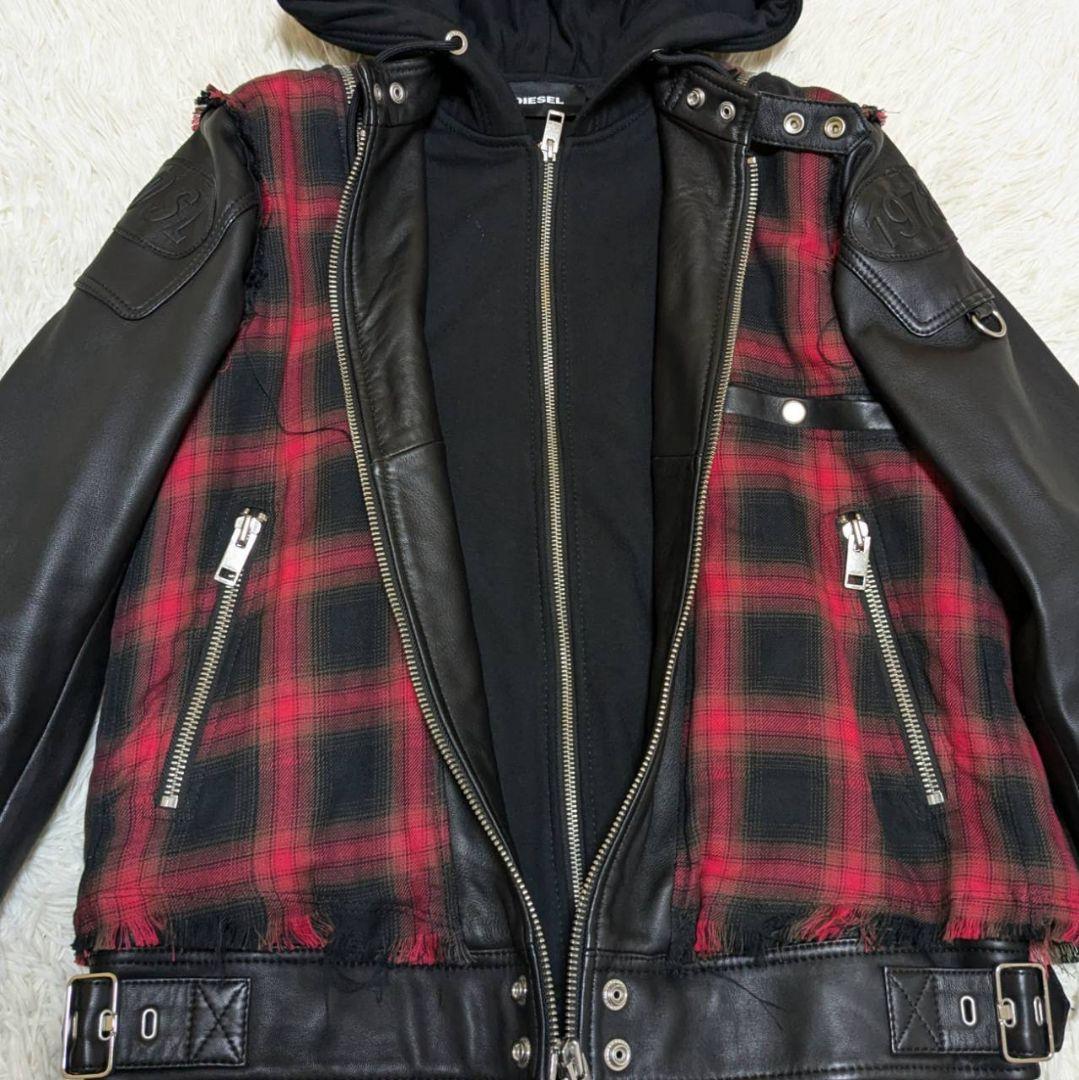 DIESEL ディーゼル L-NORMAN 再構築 レザージャケット 羊革 M