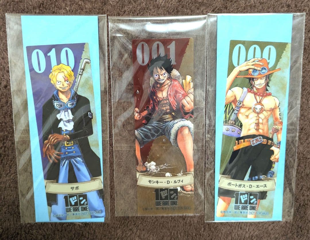 【匿名配送】ONEPIECE エース/サボ/ルフィ 100巻おめでとう しおり