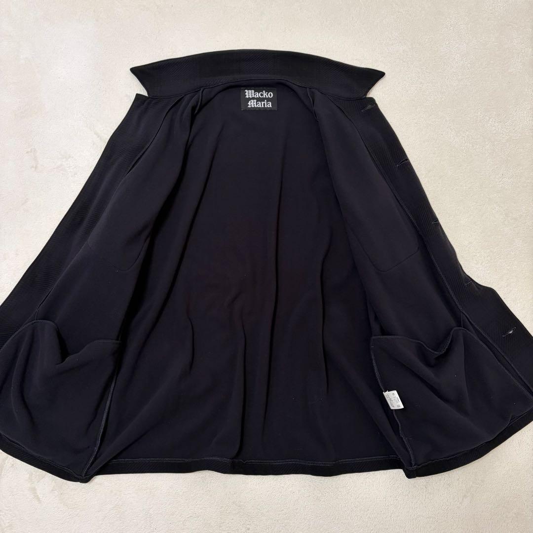 【極美品L】Wacko Maria チェック フリース シャツ ジャケット 黒系