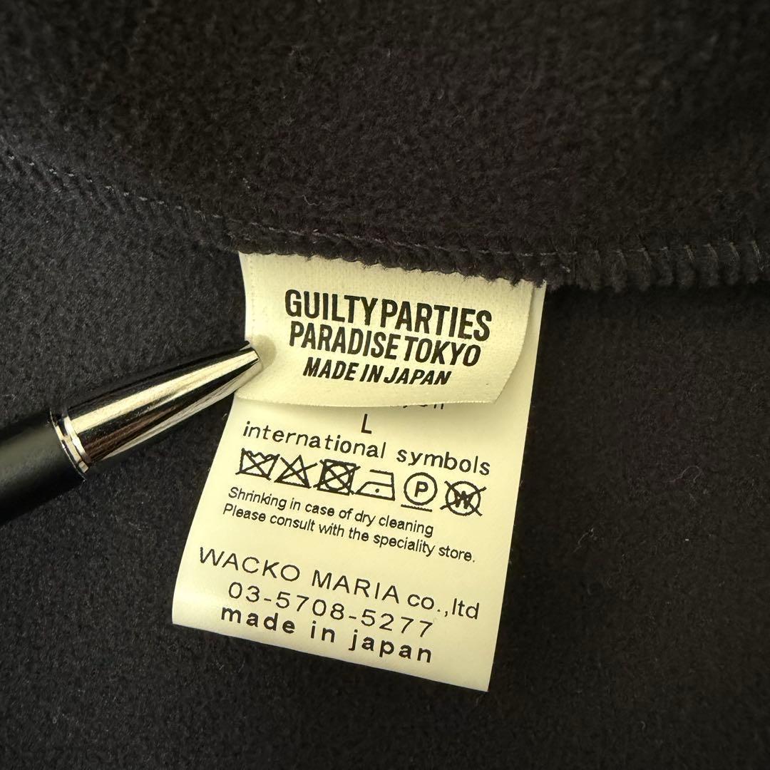 【極美品L】Wacko Maria チェック フリース シャツ ジャケット 黒系