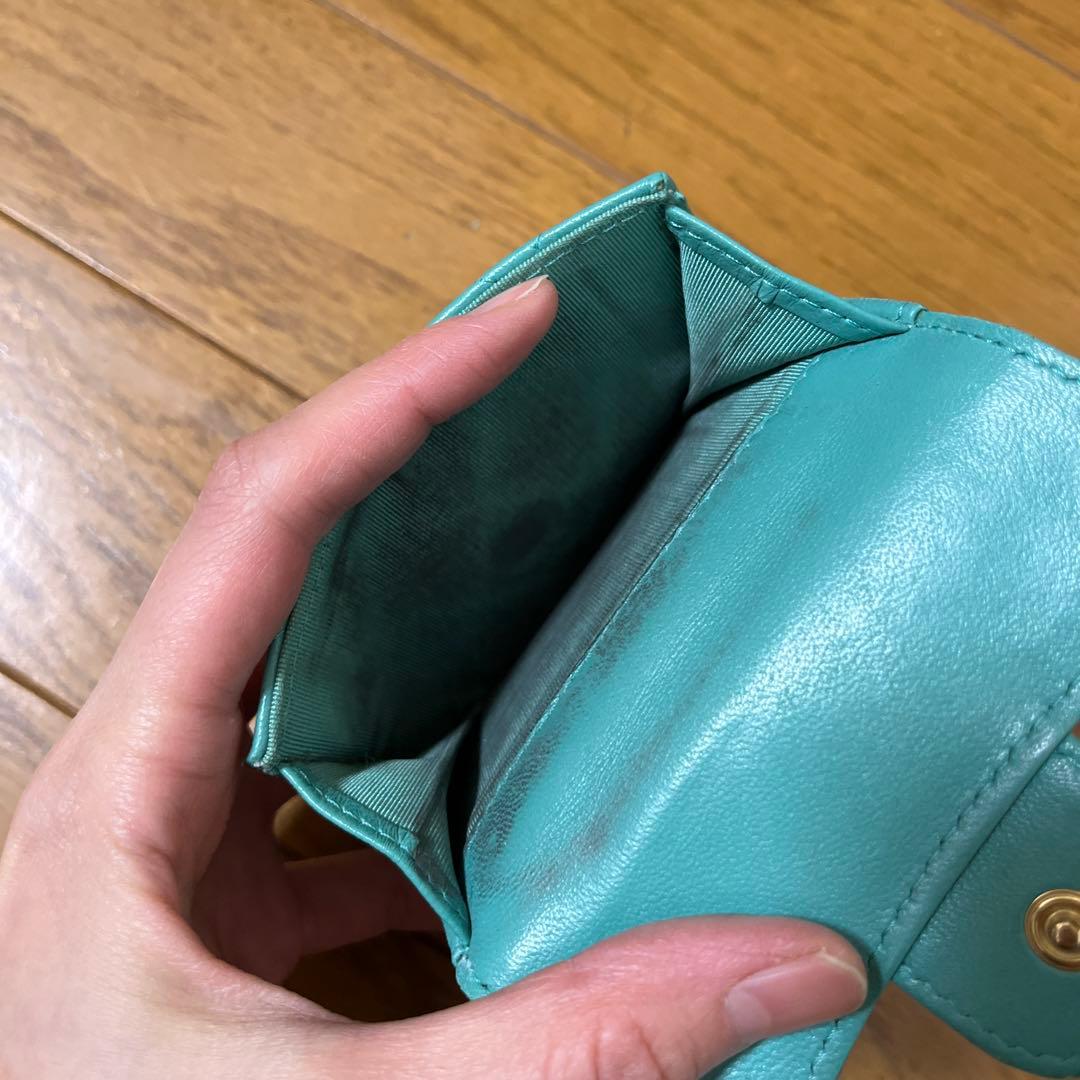 CHANEL ミントグリーン 三つ折り財布